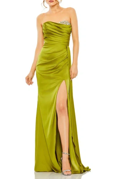 MAC DUGGAL MAC DUGGAL STRAPLESS EMBELLISHED SWEETHEART NECKLINE SATIN GOWN