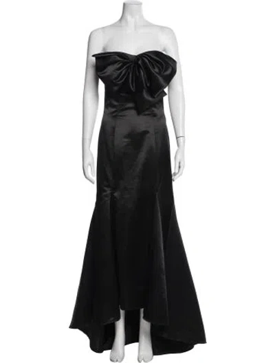 Pre-owned Mac Duggal Strapless Long Dress In Black