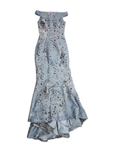 Pre-owned Mac Duggal Strapless Long Dress In Blue