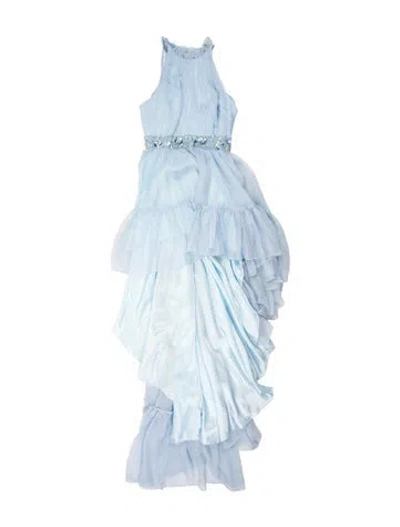 Pre-owned Mac Duggal Strapless Long Dress In Blue