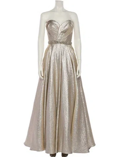 Pre-owned Mac Duggal Strapless Long Dress In Gold