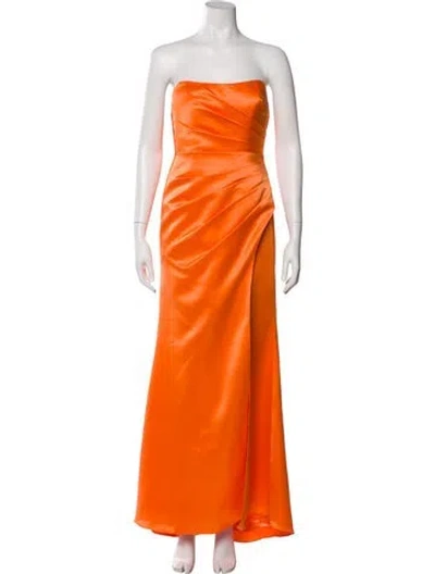 Pre-owned Mac Duggal Strapless Long Dress In Orange