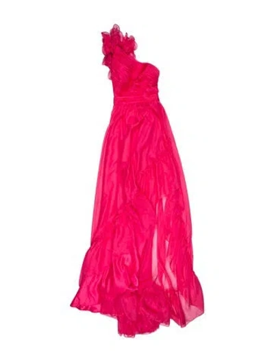 Pre-owned Mac Duggal Strapless Long Dress In Pink