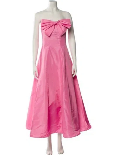 Pre-owned Mac Duggal Strapless Long Dress In Pink