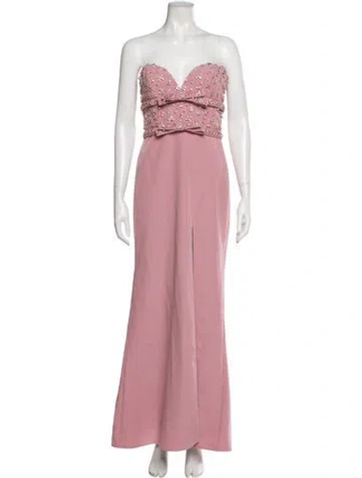 Pre-owned Mac Duggal Strapless Long Dress In Pink