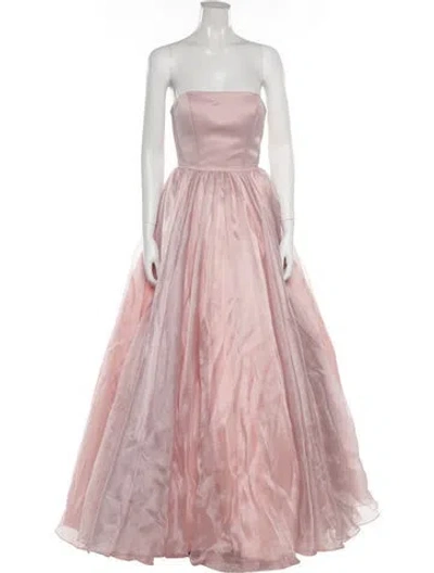 Pre-owned Mac Duggal Strapless Long Dress In Pink