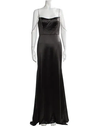 Pre-owned Mac Duggal Strapless Long Dress W/ Tags In Black
