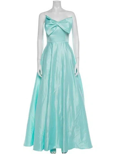 Pre-owned Mac Duggal Strapless Long Dress W/ Tags In Blue