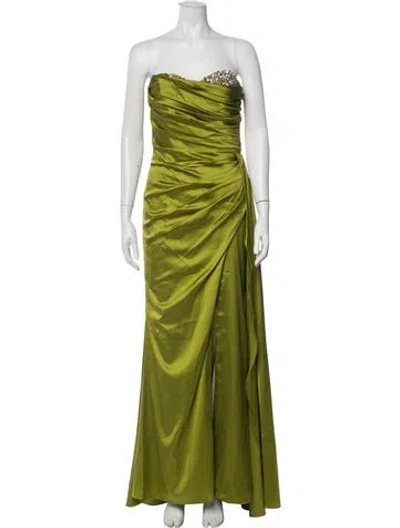 Pre-owned Mac Duggal Strapless Long Dress W/ Tags In Green