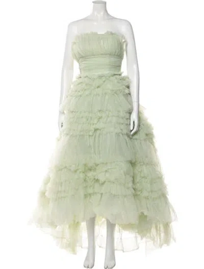 Pre-owned Mac Duggal Strapless Long Dress W/ Tags In Green
