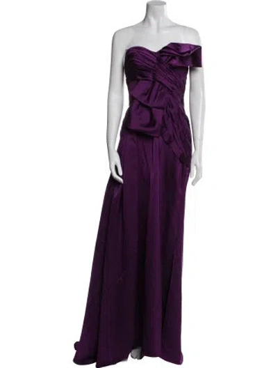 Pre-owned Mac Duggal Strapless Long Dress W/ Tags In Purple
