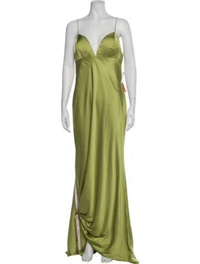Pre-owned Mac Duggal Strapless Midi Length Dress W/ Tags In Green
