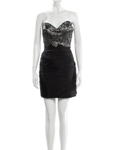 Pre-owned Mac Duggal Strapless Mini Dress In Black
