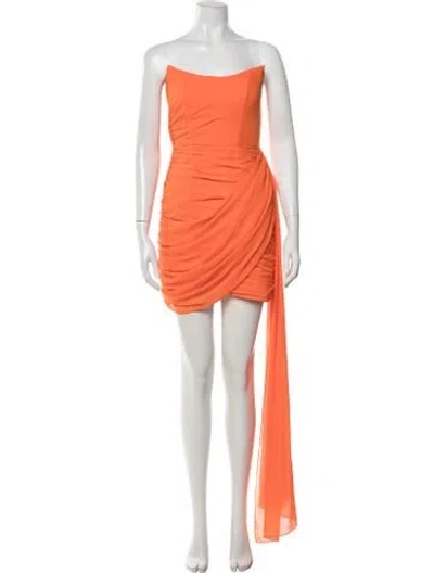 Pre-owned Mac Duggal Strapless Mini Dress In Orange