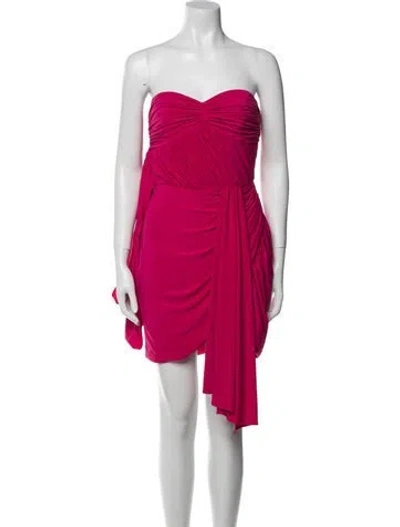 Pre-owned Mac Duggal Strapless Mini Dress In Pink