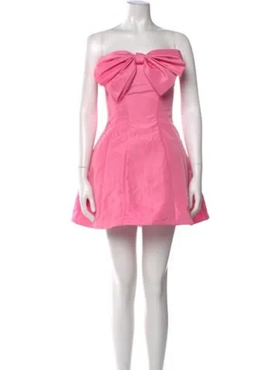 Pre-owned Mac Duggal Strapless Mini Dress In Pink