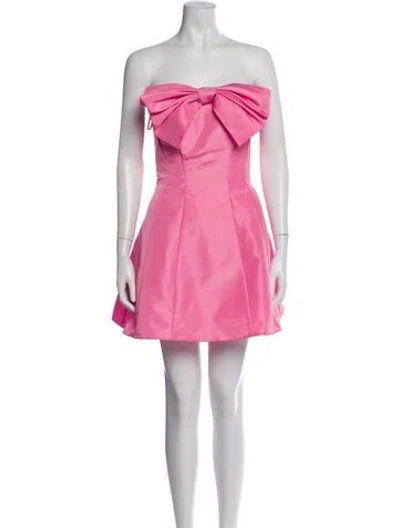 Pre-owned Mac Duggal Strapless Mini Dress In Pink