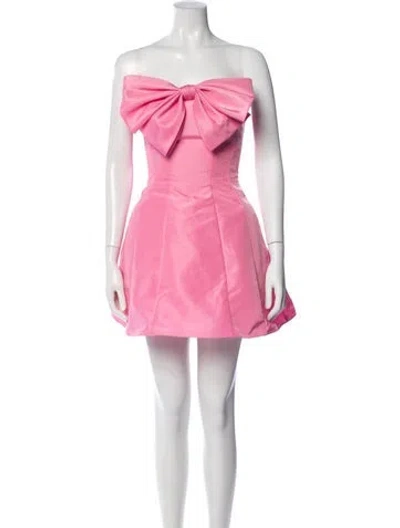 Pre-owned Mac Duggal Strapless Mini Dress In Pink