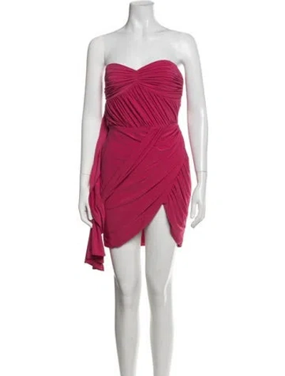 Pre-owned Mac Duggal Strapless Mini Dress W/ Tags In Pink