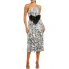 Mac Duggal Strapless Paillete Column Midi Dress With Bow In White