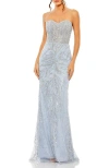 Mac Duggal Strapless Embellished Sequin Column Gown