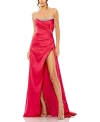 MAC DUGGAL STRAPLESS ROUCHED EMBELLISHED GOWN