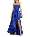 Mac Duggal Strapless Rouched Gown In Cobalt