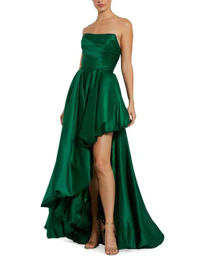 Mac Duggal Strapless Ruched Gown In Green