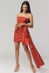 Mac Duggal Strapless Ruched Mini Dress In Red