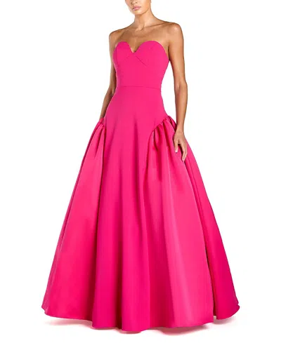 Mac Duggal Strapless Sweetheart Crepe Gown With Satin Skirt In Pink