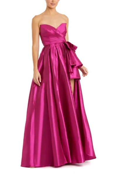Mac Duggal 11892 Pleated Long Formal A Line Ruffle Slit Prom Dress In Pattern