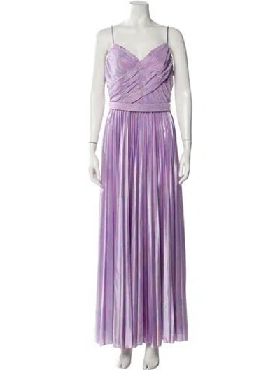Pre-owned Mac Duggal Striped Long Dress In Purple