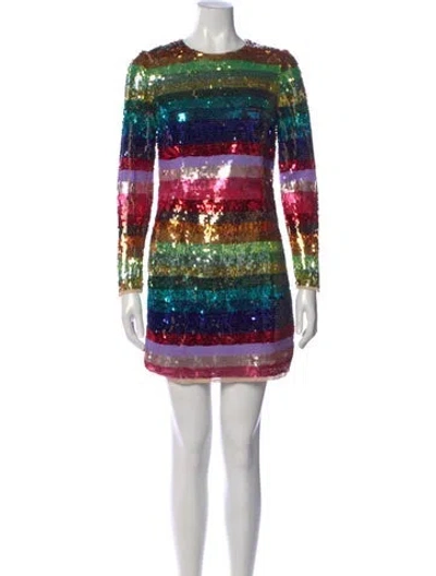 Pre-owned Mac Duggal Striped Mini Dress W/ Tags In Multi