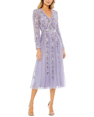 Mac Duggal Surplice Bodice Ruffle Dress In Purple
