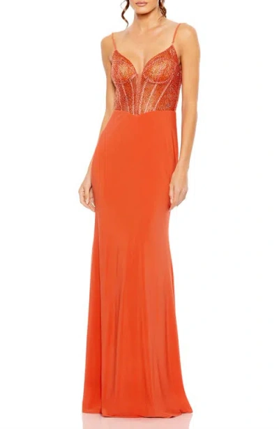 MAC DUGGAL MAC DUGGAL SWEETHEART MESH EMBELLISHED GOWN