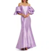 Mac Duggal Sweetheart Off The Shoulder Puff Sleeve Gown In Lilac