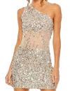 Mac Duggal Sylva Dress In Nude/silver