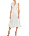 Mac Duggal Sleeveless Tea Length Dress In White