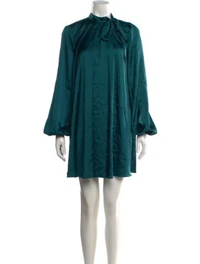 Pre-owned Mac Duggal Tie Neck Mini Dress In Multi