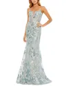 Mac Duggal Womens Lace Embellished Evening Dress
