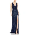 MAC DUGGAL V-NECK SEQUIN WRAP WAIST GOWN