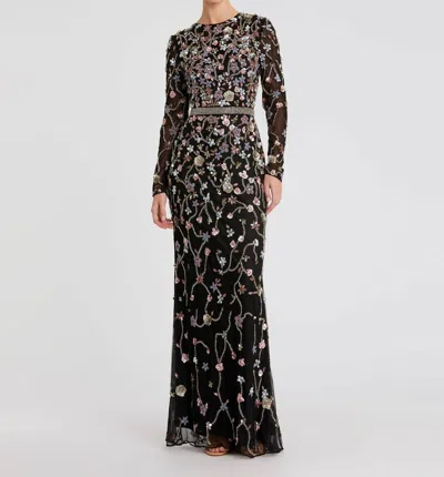 Mac Duggal Valentina Floral Dress In Black