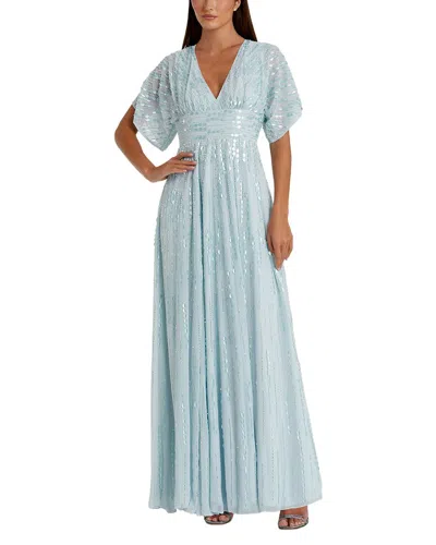 Mac Duggal V-neck Gown In Blue