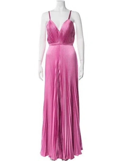 Pre-owned Mac Duggal V-neck Jumpsuit In Pink