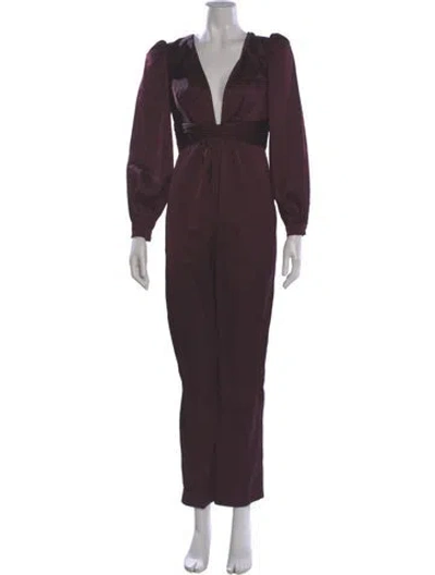 Pre-owned Mac Duggal V-neck Jumpsuit W/ Tags In Purple
