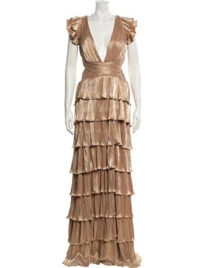 Pre-owned Mac Duggal V-neck Long Dress