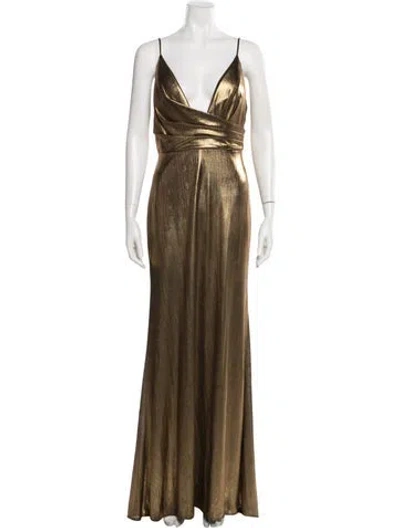 Pre-owned Mac Duggal V-neck Long Dress