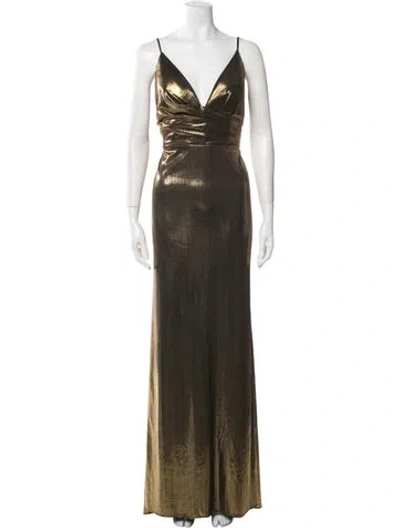 Pre-owned Mac Duggal V-neck Long Dress
