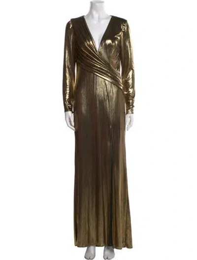Pre-owned Mac Duggal V-neck Long Dress