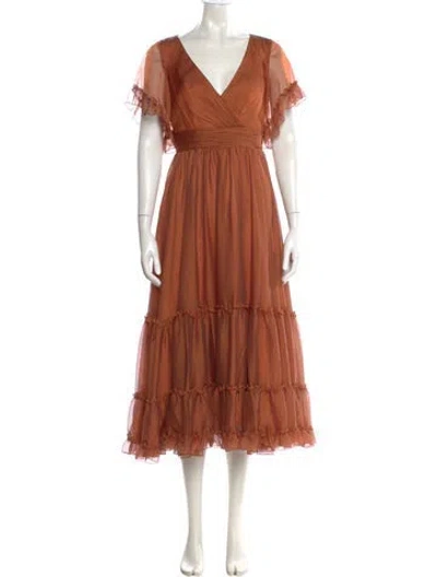 Pre-owned Mac Duggal V-neck Long Dress